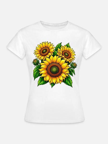 Sonnenblumen Pracht - Frauen T-Shirt - Weiß
