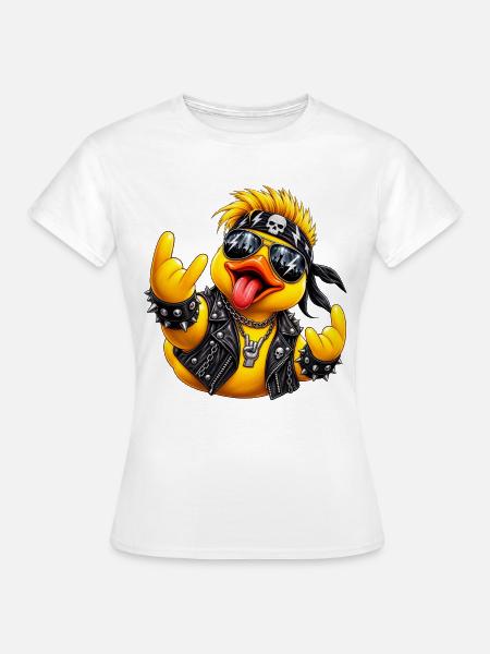 Punk Ente Lederjacke - Frauen T-Shirt - Weiß