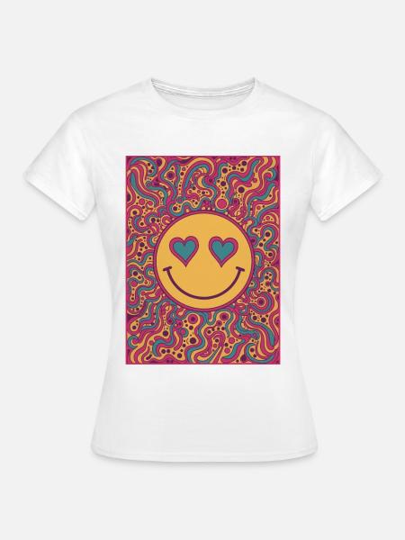 Psychedelisches Festival-Hippie-Pilz-Batik-Rave - Frauen T-Shirt - Weiß