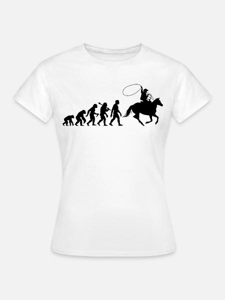 Cowboy Evolution Western Stil Rodeo Lassowerfer - Frauen T-Shirt - Weiß