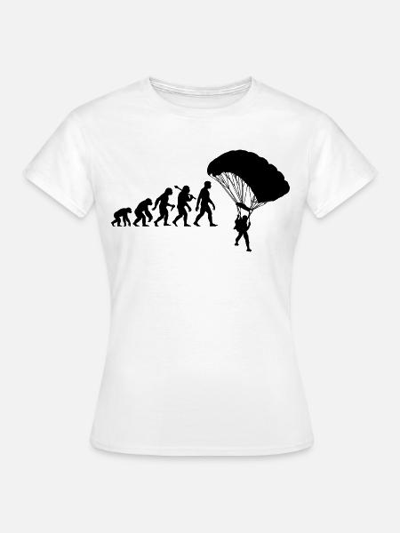 Fallschirmspringer Evolution Fallschirm Springen - Frauen T-Shirt - Weiß