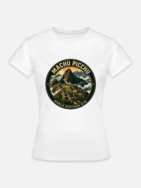 Machu Picchu Peru Vintage-Reiseabzeichen - Frauen T-Shirt - Weiß