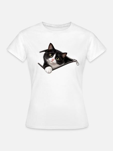 Tuxedo Cat - Frauen T-Shirt - Weiß