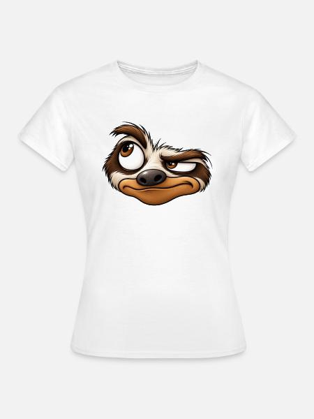 Sloth Side Eye - Frauen T-Shirt - Weiß