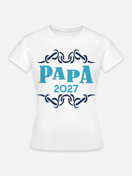 Papa 2027, Baby verkünden - Frauen T-Shirt - Weiß