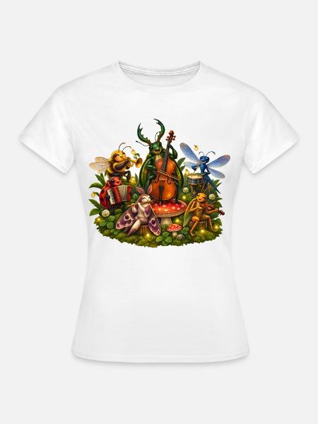Waldmusik der Glühkäferbande Käferkonzert - Frauen T-Shirt - Weiß