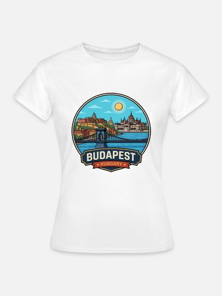 Donauabzeichen des Budapest-Ungarn-Parlaments - Frauen T-Shirt - Weiß