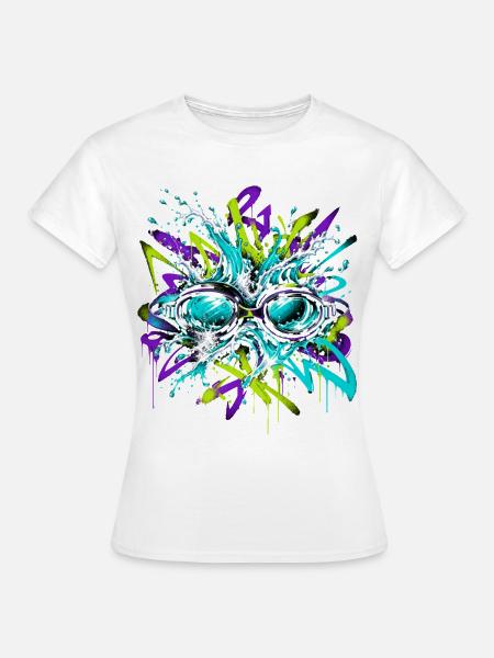 Schwimmbrille Graffiti - Frauen T-Shirt - Weiß