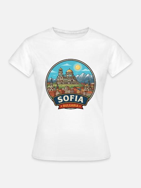 Sofia Bulgarien Alexander-Newski-Vitoscha-Abzeichen - Frauen T-Shirt - Weiß