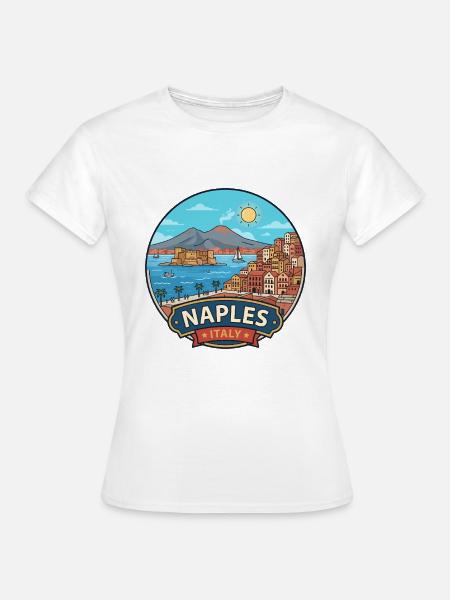 Neapel, Italien, Vesuv-Bucht Reiseabzeichen - Frauen T-Shirt - Weiß