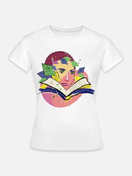 Abstraktes Buch Lesen & Lernen Kunst Design - Frauen T-Shirt - Weiß