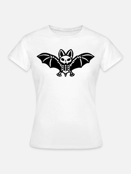 Skelettfledermaus (Schwarz) - Frauen T-Shirt - Weiß
