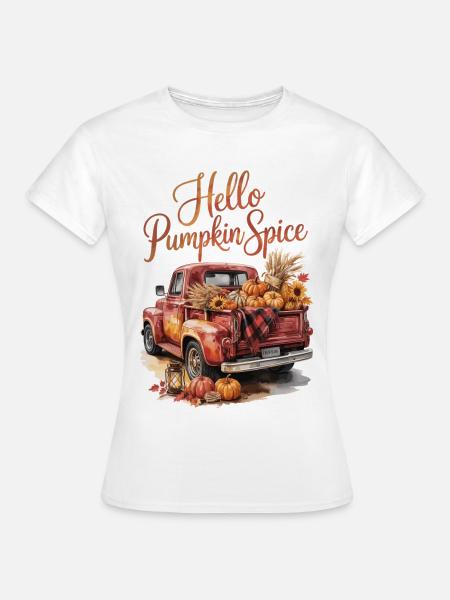 Hello Pumpkin Spice - Frauen T-Shirt - Weiß