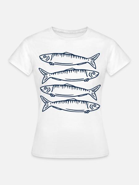 Sardinen Fische Angler - Frauen T-Shirt - Weiß