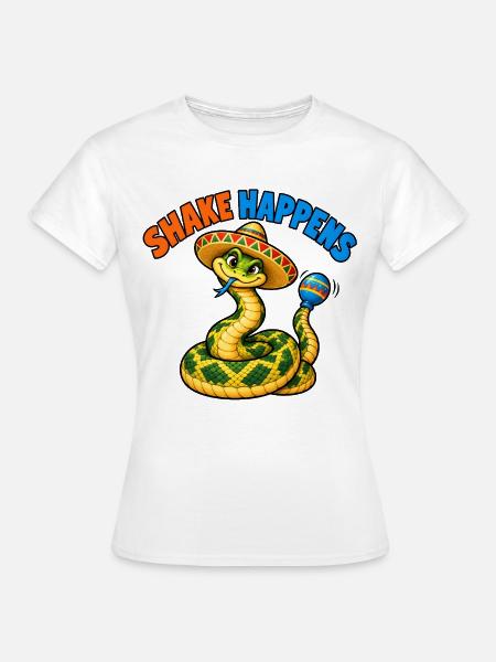 Schütteln passiert, Klapperschlange - Frauen T-Shirt - Weiß