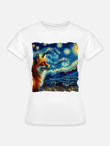 Rotfuchs Fuchs Starry Night - Frauen T-Shirt - Weiß