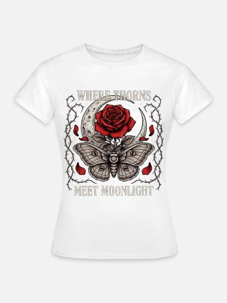 Dornen & Mondlicht - Frauen T-Shirt - Weiß