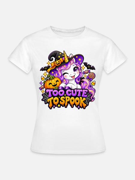 Einhorn Halloween Spruch - Frauen T-Shirt - Weiß