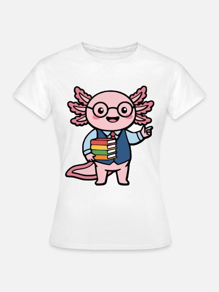 Süßer Axolotl-Lehrer Lustiges Kawaii-Wassertier - Frauen T-Shirt - Weiß