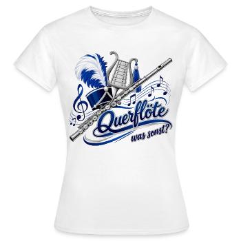 Querflöte was sonst - Frauen T-Shirt - Weiß - Vorne - AI Model Female 172 dark (172cm)