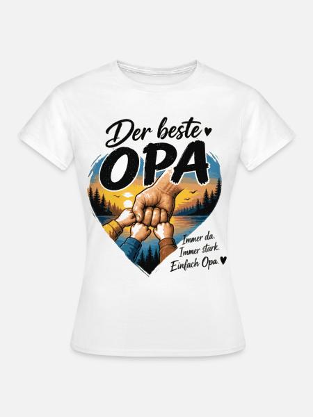 Der beste Opa Herzdesign - Frauen T-Shirt - Weiß