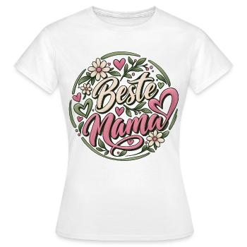 Muttertag beste Mama - Mama ist die Beste Muddi - Frauen T-Shirt - Weiß - Vorne - AI Model Female 172 dark (172cm)