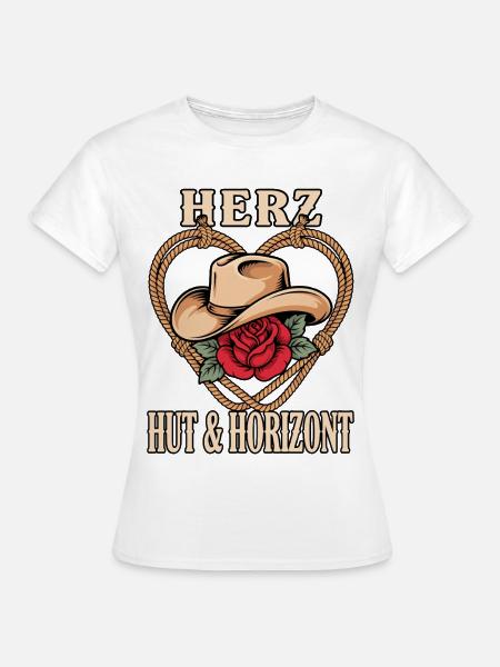 Herz Hut & Horizont - Frauen T-Shirt - Weiß