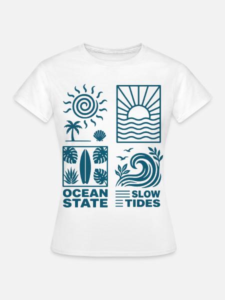 Tropische Sonnenwellen - Frauen T-Shirt - Weiß