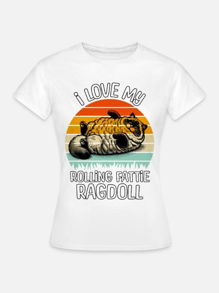 Lustige Ragdoll Katze - Frauen T-Shirt - Weiß