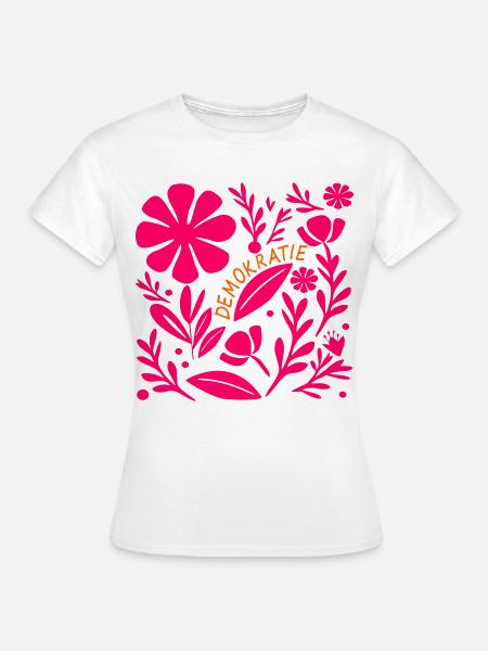 Demokratie Blumen Vielfalt - Frauen T-Shirt - Weiß