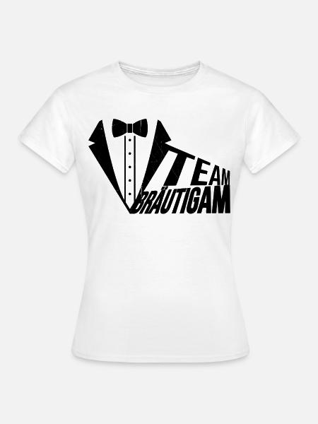"Team Bräutigam" Design - Frauen T-Shirt - Weiß
