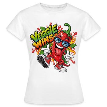 Lustige Peperoni - Frauen T-Shirt - Weiß - Vorne - AI Model Female 172 dark (172cm)