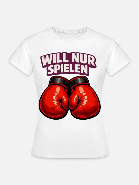 Boxer mit ironischem Statement - Frauen T-Shirt - Weiß