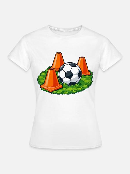 Fußball-Trainingskegel - Frauen T-Shirt - Weiß