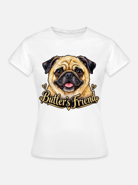 Mops voller Liebe - Frauen T-Shirt - Weiß