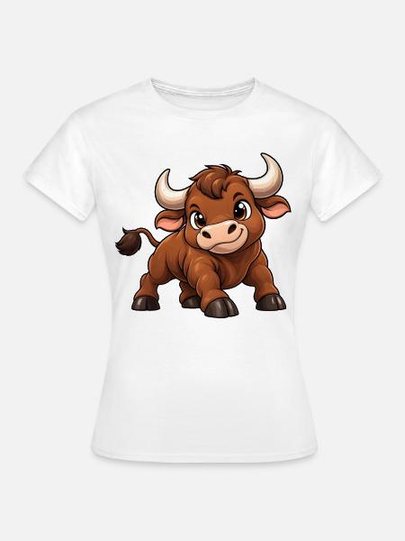 Stier Sternzeichen Kawaii - Frauen T-Shirt - Weiß