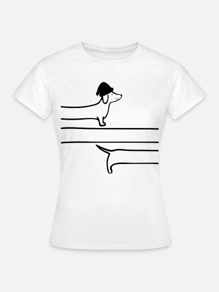 Weihnachten Dackel Schlangenlinie - Frauen T-Shirt - Weiß