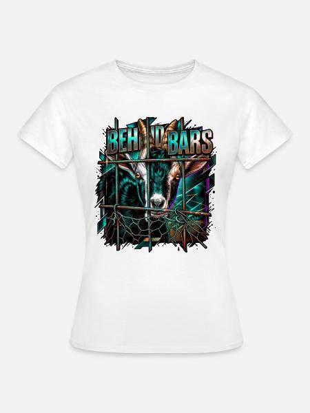 Hinter Gittern: Neonziege - Frauen T-Shirt - Weiß
