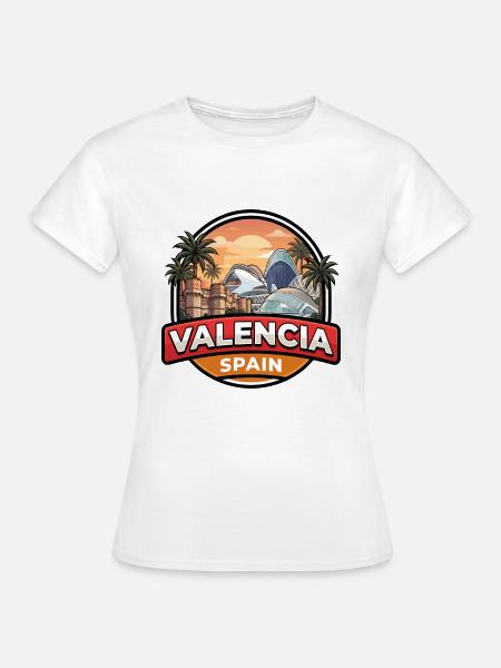 Valencia Spanien Reiseabzeichen Kunst & Wissenschaften Geschenk - Frauen T-Shirt - Weiß
