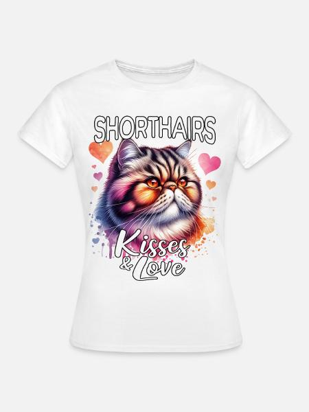 Exotische Kurzhaarkatze Liebe - Frauen T-Shirt - Weiß