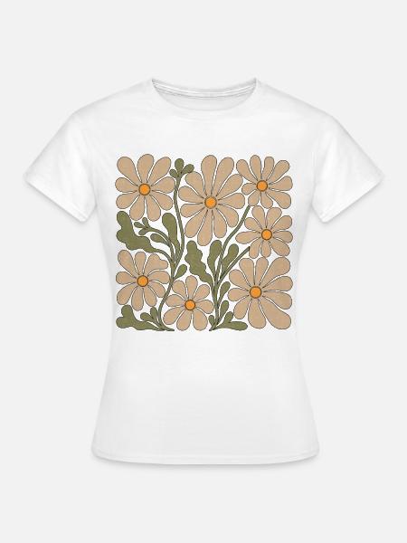 Abstrakte Wildblumen - Frauen T-Shirt - Weiß