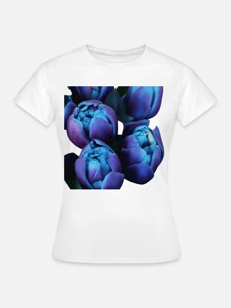 Indigo-Blüten-Tulpen - Frauen T-Shirt - Weiß