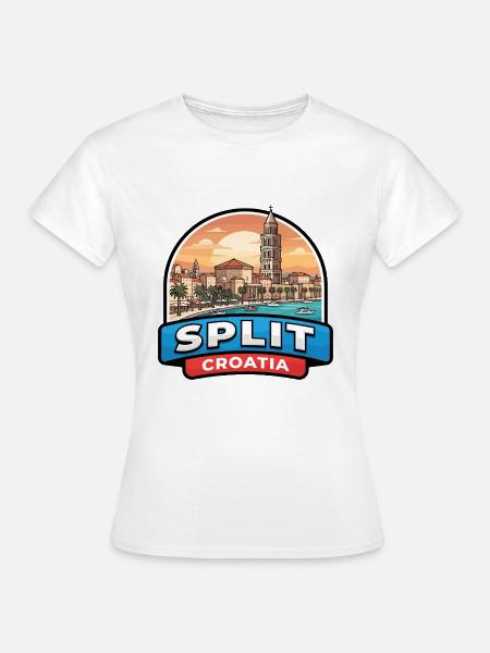 Split Kroatien Reiseabzeichen Diokletians Palast - Frauen T-Shirt - Weiß