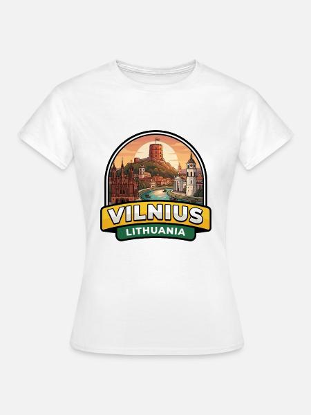Vilnius Litauen Reiseabzeichen Gediminas Turm - Frauen T-Shirt - Weiß