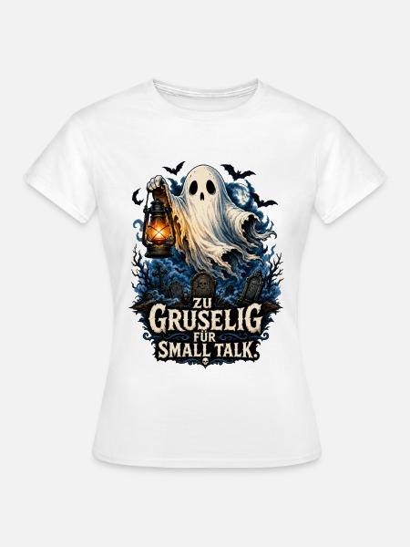 Geist mit Laterne – Gruselige Nacht - Frauen T-Shirt - Weiß