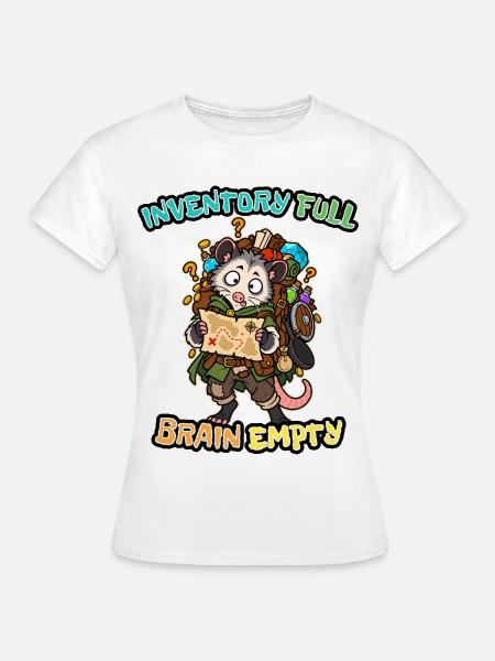 Inventar voller Gehirnleerer Opossumspieler - Frauen T-Shirt - Weiß