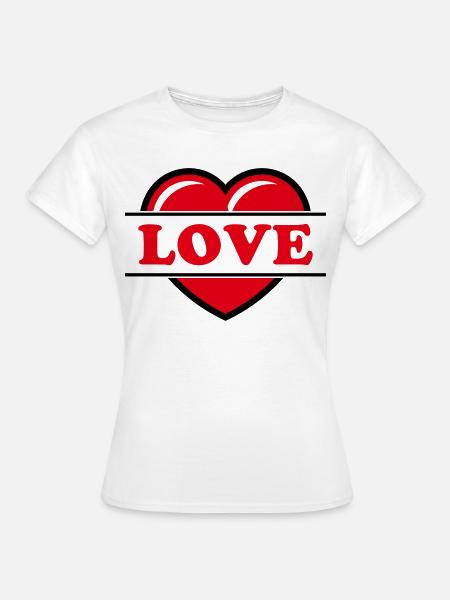 Herz / Herzchen / Love / Liebe (Red 2C) - Frauen T-Shirt - Weiß
