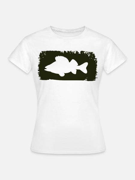 Barsch im Farbstrich - grün - Frauen T-Shirt - Weiß