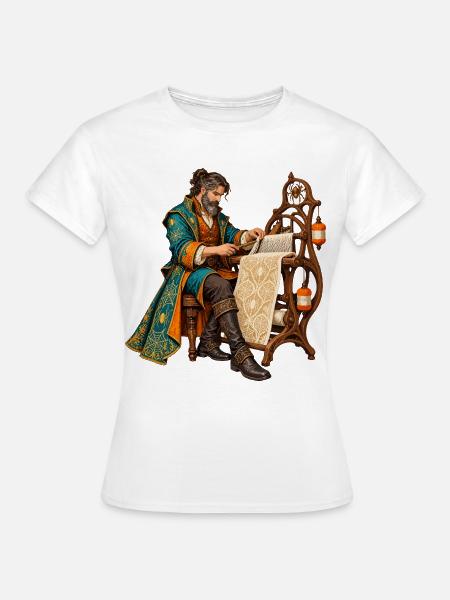 Renaissancemeister am Webstuhl - Frauen T-Shirt - Weiß