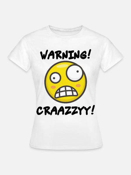 Verrücktes Grins-Symbol - Frauen T-Shirt - Weiß